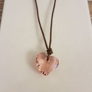 2/$20 Pink Crystal Heart Necklace